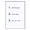 Illustration zum Begriff Plan: Ein Blatt Papier mit einer Liste 1., 2. und 3.